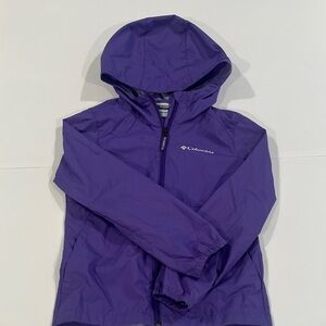 Columbia Girls Purple Hooded Rain Jacket